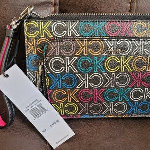Calvin Klein Woman's Rainbow On Black Crossbody Bag New With Tags
